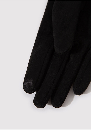 Mavi - Siyah Suni Süet Eldiven 1912770-900 Siyah