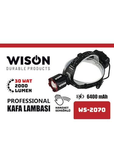 Wison Ws-2070 Profesyonel Kafa Lambası Siyah