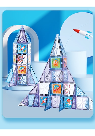 Magnepaint 58 Parçalı Premium Manyetik Oyuncak/bloklar Seti Boya