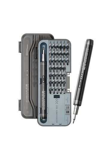 Honeybeeshop 46 İn 1 Siyah Mini Usb Şarj Edilebilir Lityum Pil Yüksek Torklu Elektrikli Tornavida Seti Ev Tamir Bilgisayar Telefon İçin