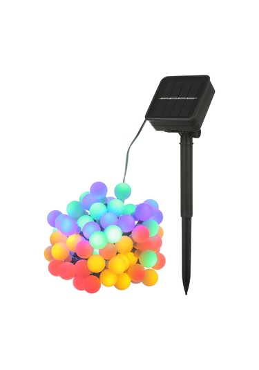 Jeemson Güneş Enerjili Renkli Top Lambalar Zinciri - 8 Mod, Ip44 Su Geçirmez, 8m 60 Led Çok Renkli