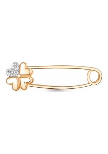 Aquamarıne Gümüş Shirt Iğnesi Yonca 925 Ayar Yaldız Kaplama 256252021 Altın Rengi