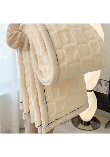 Reedark Mavi Polyester A Sınıfı Kalın İki Yönlü Kadife Battaniye, Ofis İçin Yatak Odası Uyku Battanı, 100x150 Cm, 600g Mavi