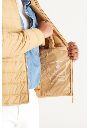 Ac&Co / Altınyıldız Classics Standart Fit Normal Kesim Dik Yaka Erkek Mont Sarı