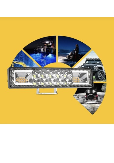 Point Off Road 12-24v Oto Gündüz Led Bar 6 Inç 16 Led 48 W Sarı Renk Ikaz Flash Mod Sis Farı 1