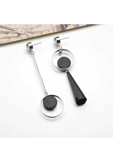 Skycity Altın Ve Gümüş Renkli Alaşımlı Tek Çizgi Küpe Gold