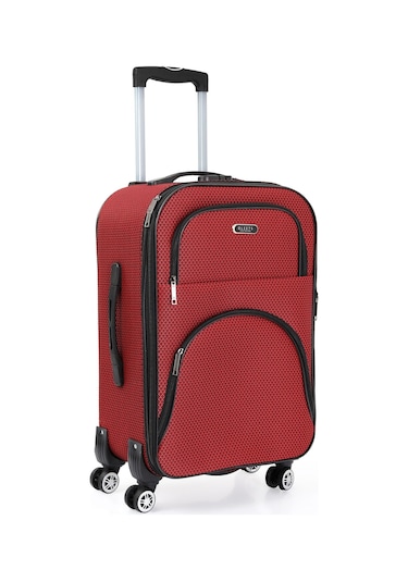 Oleets 8 Tekerli Su Geçirmez Kumaş Orta Boy Valiz Bordo