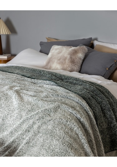 Nord Çift Kişilik Sherpa Battaniye - Haki Çok Renkli