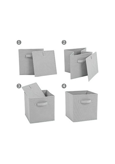 Saplı Kumaş Saklama Küpü Büyük Kapasite Kolay Erişim Katlanabilir Ağır Hizmet Oyuncakları Siyah