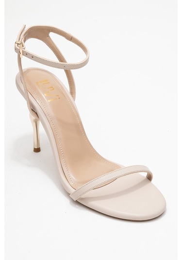 Jasmin Bej Cilt Tek Bantlı Kadın Topuklu Ayakkabı Bej