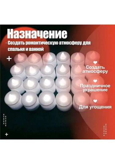 Lemestar 24 Adet Led Mum Seti - 12 Saat Pil Ömrü, Yavaş Kararan Beyaz Işık, Çocuk Ve Evcil Hayvanlar İçin Güvenli