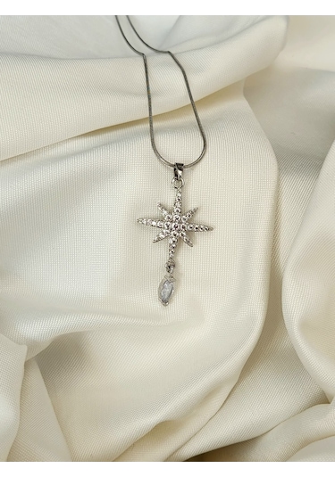 Kuzey Kutup Yıldızı Figürlü Silver Gümüş Renkli Kolye