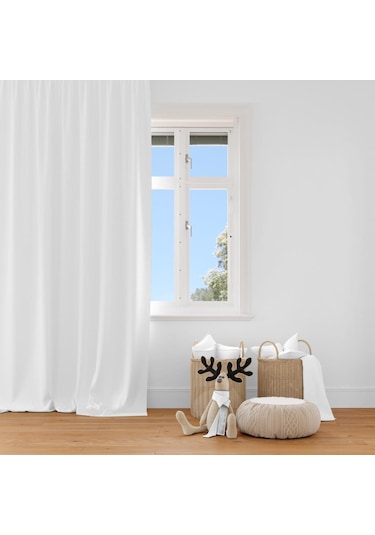 Lüx Saten Güneşlik Perde 1. Kalite 2 Renk Seçeneği Beyaz