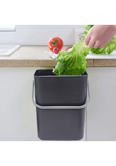 Suntek Magideal  Modern Atık Çöp Kutusu Duvara Monte Ofis Siyah-5l-orta Siyah