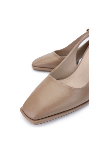 Tamer Tanca Kadın Vegan Bej Topuklu Ayakkabı 932 2952 Bn Ayk Y25 Vızon Cılt Vizon