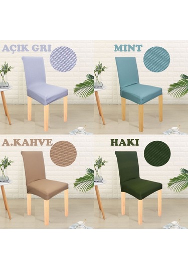 Bal Peteği Likralı Kumaş Yıkanabilir Tekli Sandalye Kılıfı-Örtüsü