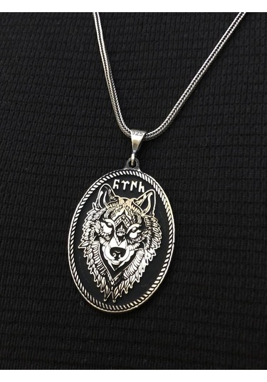 Göktürkçe Türk Yazılı Bozkurt Gümüş Işıklı Kutuda Sevgiliye Eşe Babaya Hediye Kolye