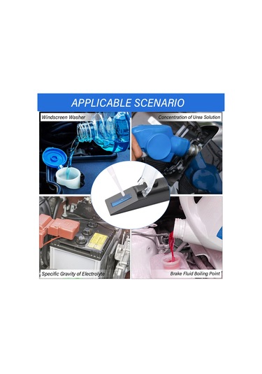 Tenfowee El Tipi Portatif Çelik Kristal Refraktometre - Antifriz Donma Noktası, Ürea Konsantrasyonu, Akü Elektroliti Ve Fren Sıvısı Ölçüm Aracı 2 M