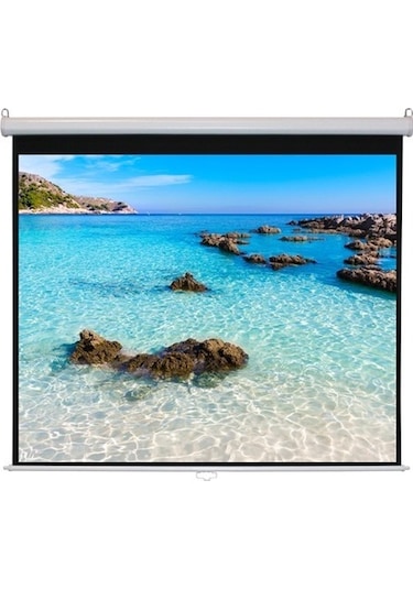 Peak 244 x 200 CM Storlu Arkası Siyah Projeksiyon Perdesi Beyaz Kasa