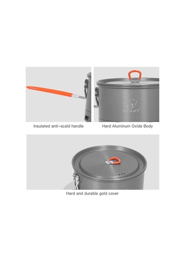 Createtech Skycity Renkli Yürüyüş Ve Kamp Tenceresi 1.5/2.1l Seyahat Seti - Hava Açık Çok Renkli