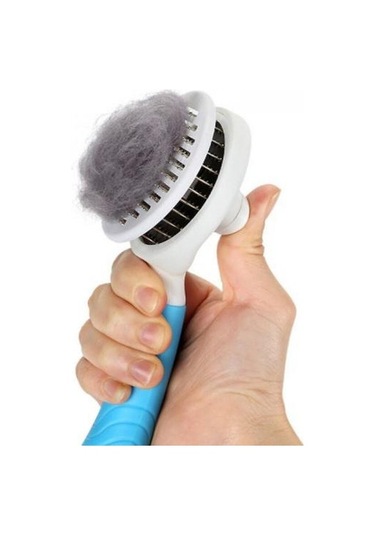 Pet Tarak Kedi Fırça Saç İlk Köpek Saç Fırçası Pet Kendinden Temizleme İğne Tarak Mavi