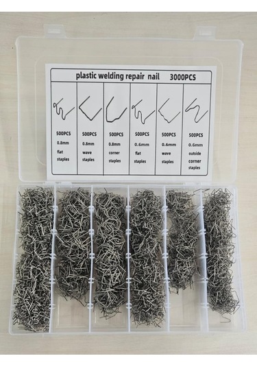 Plastik Zımba Tamir Teli 3000 Adet 6 Çeşit 500 Parça
