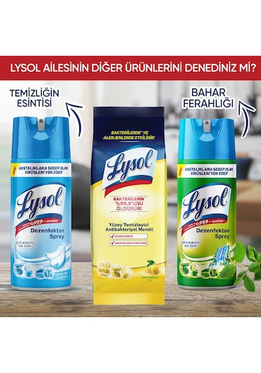 Lysol Dezenfektan Sprey Bahar Ferahlığı 400 ML + Antibakteriyel Islak Mendil 72’li