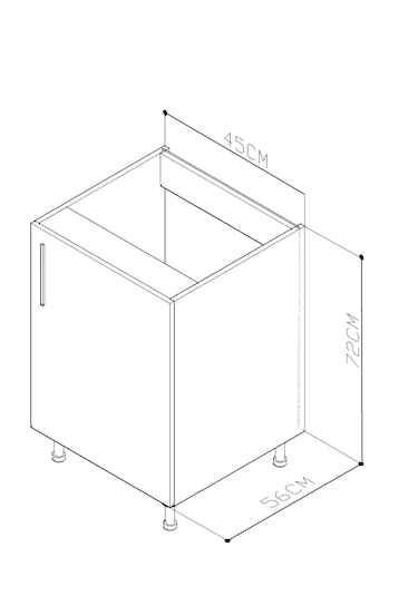 45 Cm Tek Kapak Mutfak Alt Dolabı