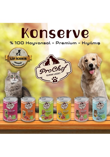 24 Adet Yetişkin Dana Etli Kıyılmış Kedi Maması 415 Gr 24'lü Pro Chef Konserve Yaş Mama