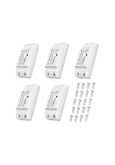 5 Adet Wifi Ve Bt Akıllı Anahtar 10a 2200 W Çift Modlu Beyaz