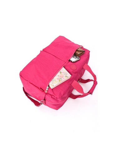 Seyehat Spor Çantası Kabin Boy Valiz 45 35 Cm Omuz Ve Çapraz Askılı Hafif Klinkır Çanta Su İtici Pembe