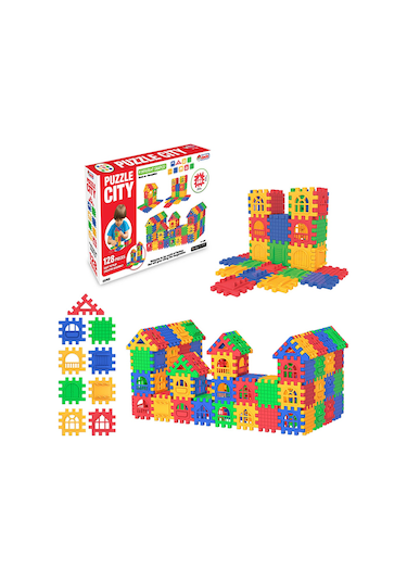 Dede Puzzle City 128 Parça 4 Adet