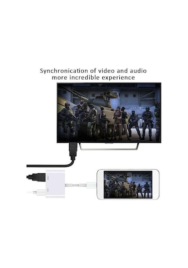 iphone Uyumlu 6 7 8 11 Xr Lightning To Hdmı Çevirici Dönüştürücü Adaptör (537801014)