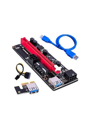 Novahub Pcı-e 16x Genişletme Kartı - 1x'ten 16x'e Gpu Uzatma Kablo, Usb 3.0, Beyaz/siyah/kırmızı/mavi/