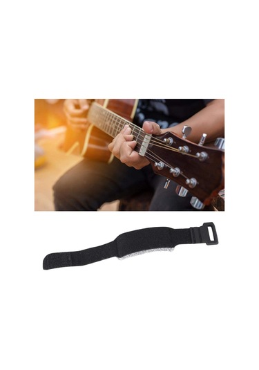 Swing Sm01 Gitar Tel Susturucu Yumuşak Kilitli Bez Kelepçe-Siyah
