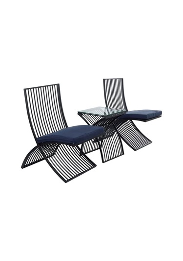 Letto Metal Bahçe Oturma Grubu Antrasit