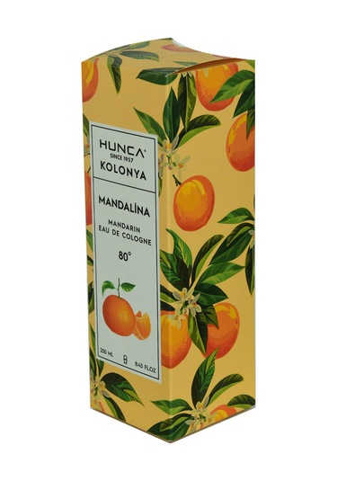 Hunca 80 Derece Mandalina EDC Kolonya Cam Şişe 250 ML
