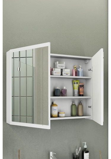 Biani Fix Loft 100 Cm Banyo Dolabı,Seramik Lavabolu, Aynalı,Lavabo Dahil,Mdf,Mat Beyaz Biani Fix Loft 100 Cm Banyo Dolabı,Seramik Lavabolu, Aynalı,Lavabo Dahil,Mdf,Mat Beyaz