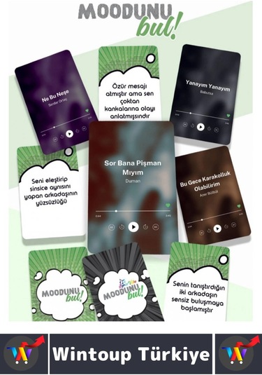 Eğlenceli Genç Yetişkin Arkadaş Müzik Oyunu Moodunu Bul-lyric Vibe Oyun Kartları 150 Kart