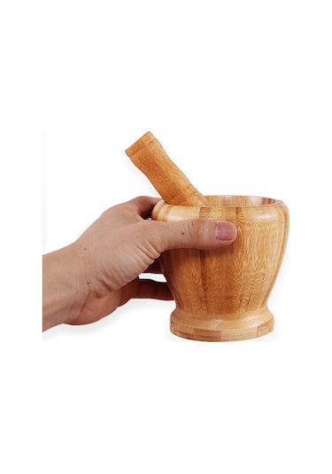 Monyee Büyük Boy Doğal Bambu Sarımsak Defteri - Evcil Pestle Ve Mortar Seti, Sağlıklı Zarf Sökme Aracı, Çok Amaçlı Ev Aletleri Bambu