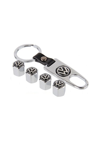 Volkswagen Paslanmaz Çelik Sibop Kapağı ve Anahtarlık Seti Krom Renk