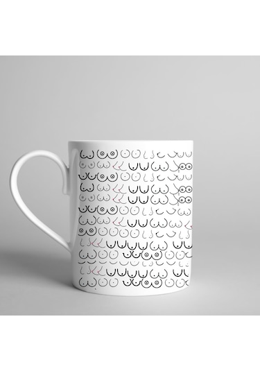 Meme Nipple Baskılı Kupa Bardak - Sevgiliye Arkadaşa Hediye 3656 Beyaz