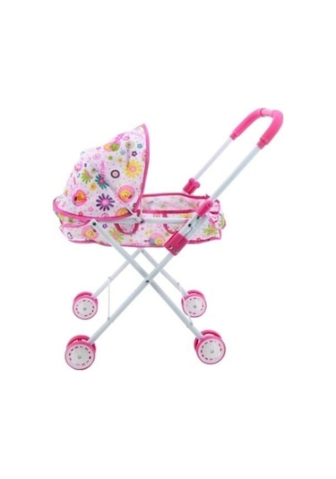 Oyuncak Bebek Arabası Metal Beşikli Tenteli Puset Eğitici Oyuncak