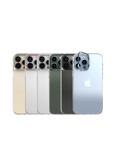 Ekılıf - İphone 13 Pro Max Uyumlu Kılıf Stand Olan Şeffaf Pürüzsüz Sert Skuba Kapak - Gold