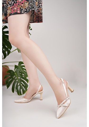 Nesilshoes Nesil Shoes Uraz 500 Ten Saten Çift Toka Kadın Sandalet
