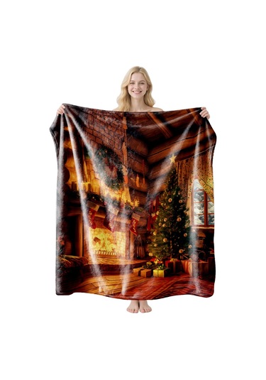 Noel Fral Küçük Battaniye Festival Atmosferi Pratik Kullanım-mt-flr-200 150 100 Yeşil