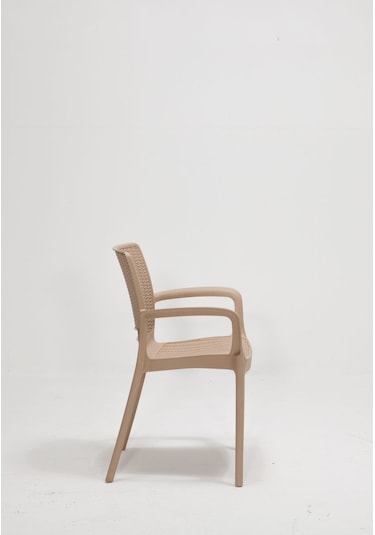 4 Adet Rattan Lüx Cappucino Sandalye / Balkon-bahçe-teras Bej