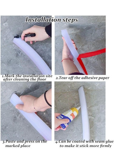 Siyah Silikon Taşkın Bariyeri Kendinden Yapışkanlı Kapı Alt Sızdırmazlık Şeridi Su Tutma Şeridi Su Durdurucu 100cm Siyah