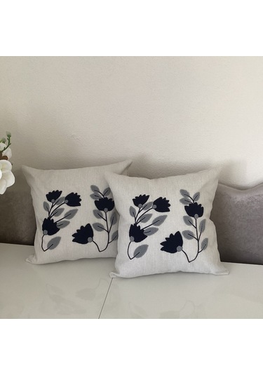 Punch İşlemeli Dekoratif Kırlent Kılıfı Takım Karışık/Çok Renkli