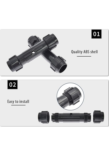 Shineyee Kano Ve Tekne Dalgalarını Güçlü Bağlayan Abs Malzeme Lüx Konnektörler 2 Adet - İç Çap 2.9 Cm, Dış Çap 3.5 Cm Siyah